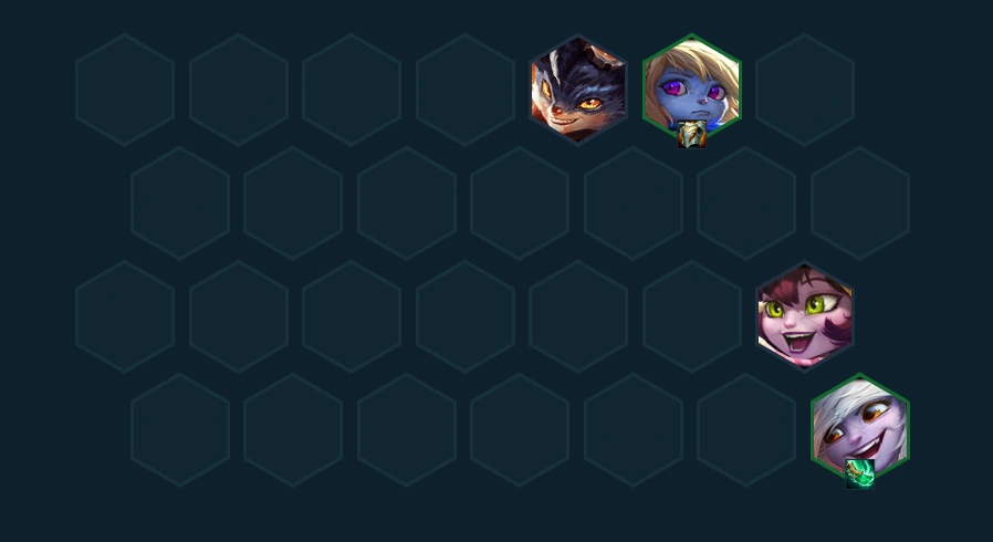 Hình ảnh mô tả form def máu 4 yordle lv4 cho bài đấu Ziggs DTCL mùa 16