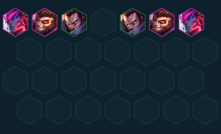 Hình ảnh mô tả cách xếp bài đúng cho Yasuo DTCL mùa 16