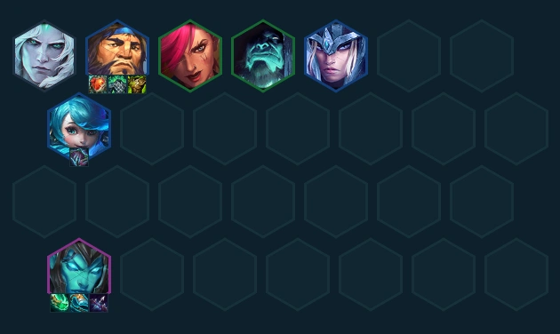 Hình ảnh mô tả form def máu lv7 hướng đến lối chơi của vị tướng Kalista DTCL mùa 16