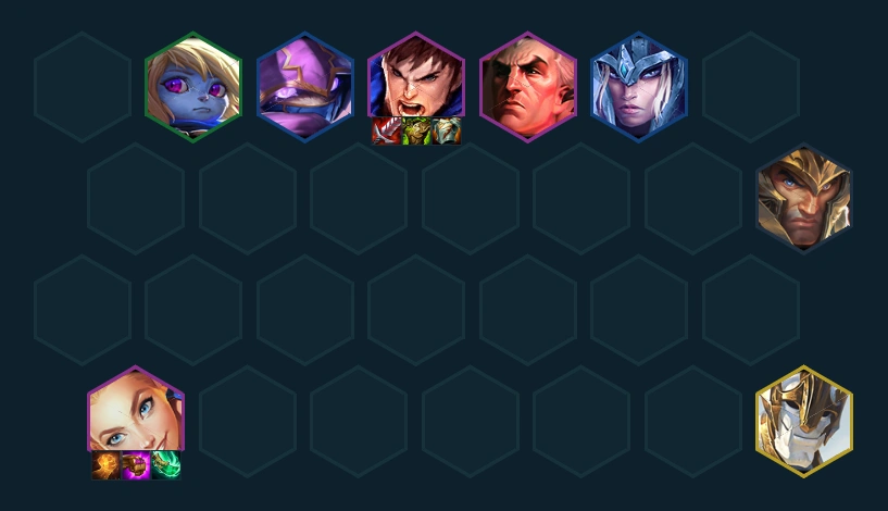 Hình ảnh mô tả form def lv8 cho lối chơi hướng đến vị tướng Sylas DTCL mùa 16