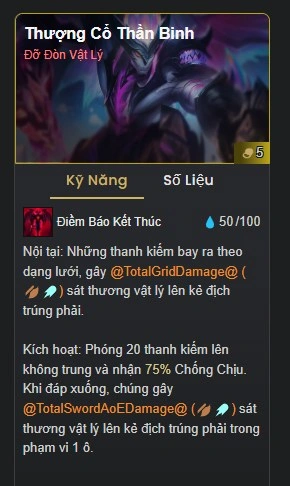 Thông tin tướng Thượng Cổ Thần Binh TFT mùa 17 trên bản PBE